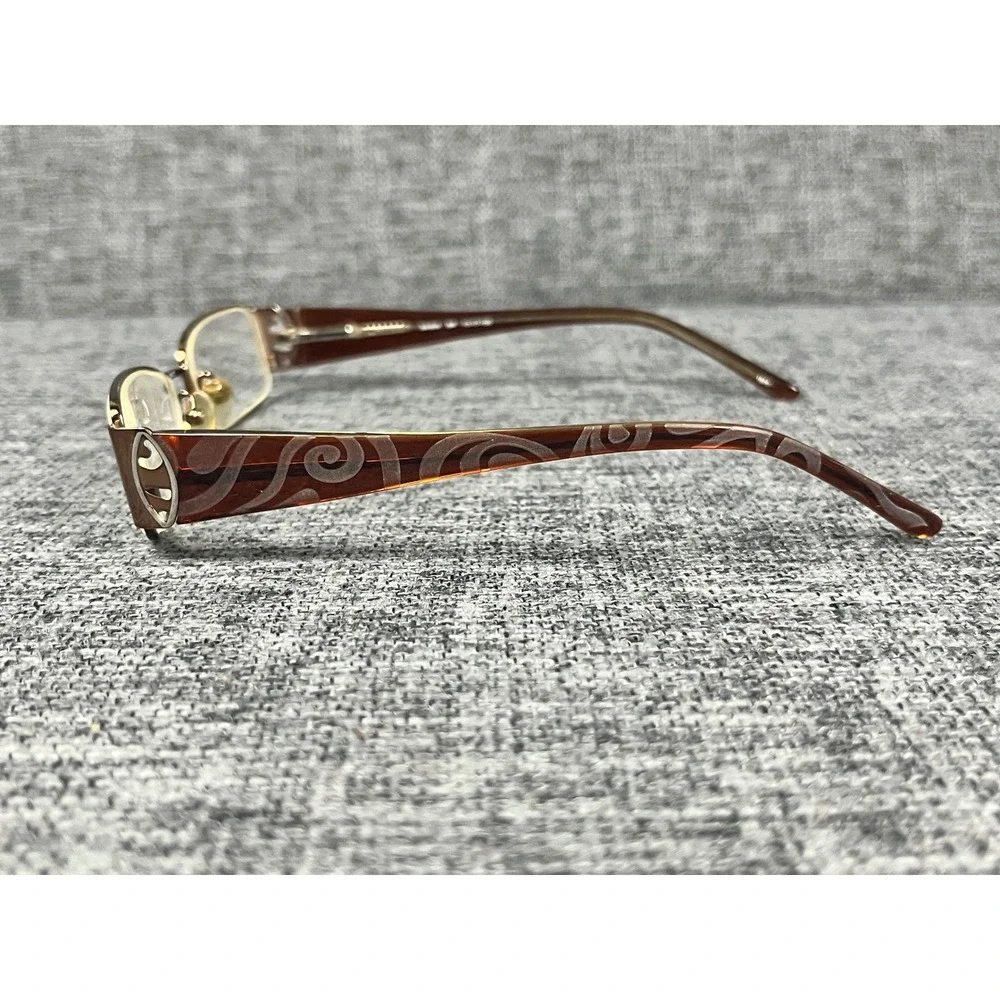 Salsa SA 804 BR Brown Rectangular Eyeglasses Scrollwork Temples 50-17-135